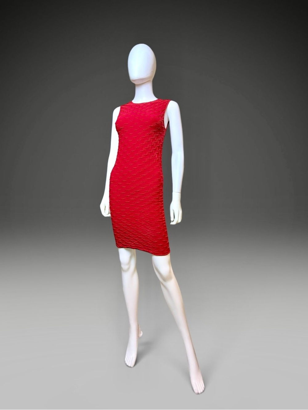 Tees by Tina Red Textured Stretch Sheath Dress One Size